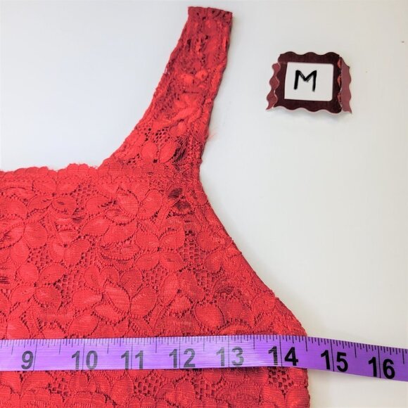 Red Lace Tank Top Lace Camisole Wide Straps Lace Top - Size M, Size XL - NEW - Picture 4 of 12